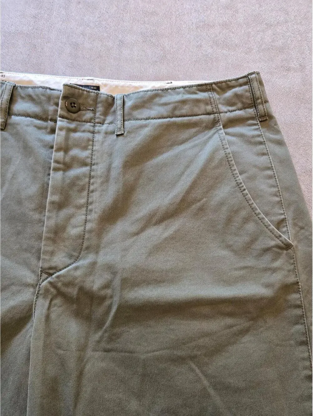 Men’s 100% Cotton Field Shorts Olive Chino Shorts (35) - Picture 2 of 6